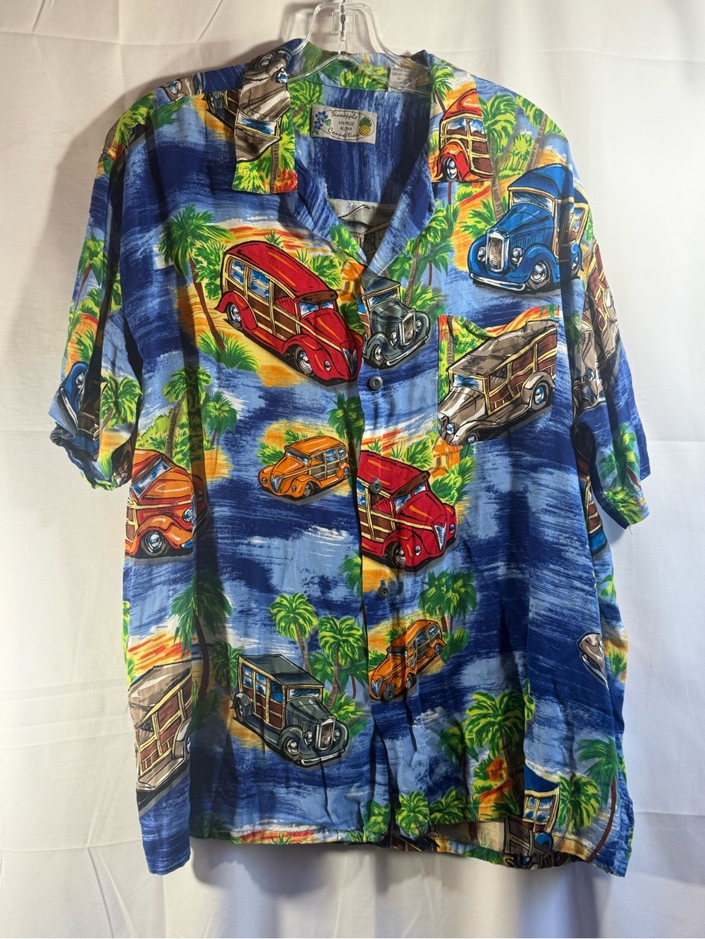 Pineapple Connection Vintage Button-Up Aloha Shirt Size Large